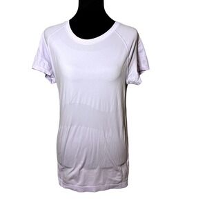 Athleta Momentum Seamless Tee T-shirt Lavender Women's Size Large Activewear Gym